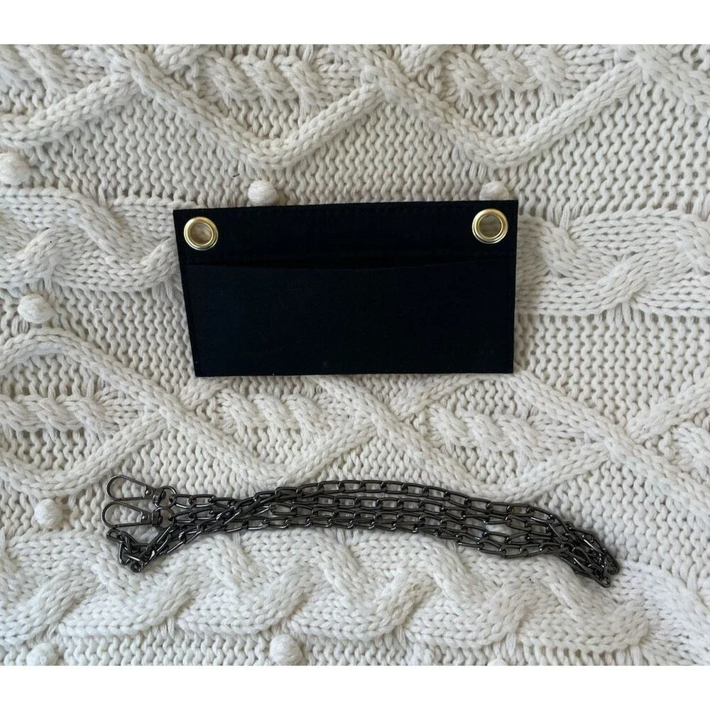 Fendi Monogram Dark Brown Vintage Clutch Bag W/Insert  + Chain & Auth Cert.